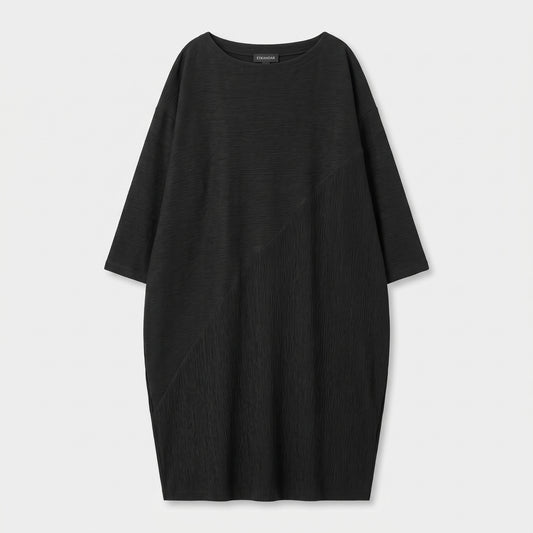 Asymmetric Textured Shift Dress