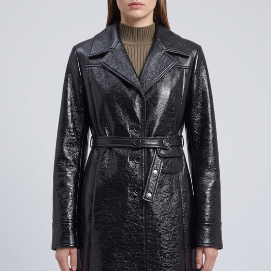 COURREGES High-Gloss Belted Vinyl Coat - view 2