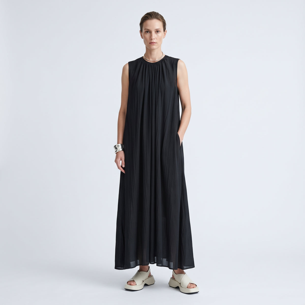 Lobelia Pleated Sleeveless Dress