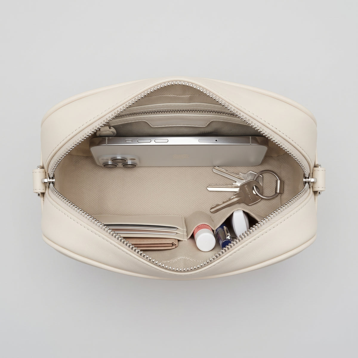 COURREGES Mastic Grey Leather Camera Bag - view 4