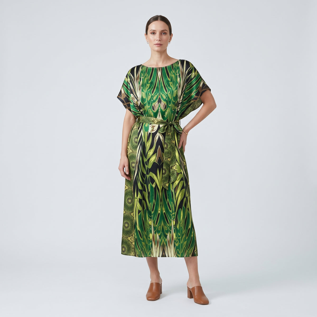MAISON PASSAGE Jungle Print Belted Midi Dress - view 3