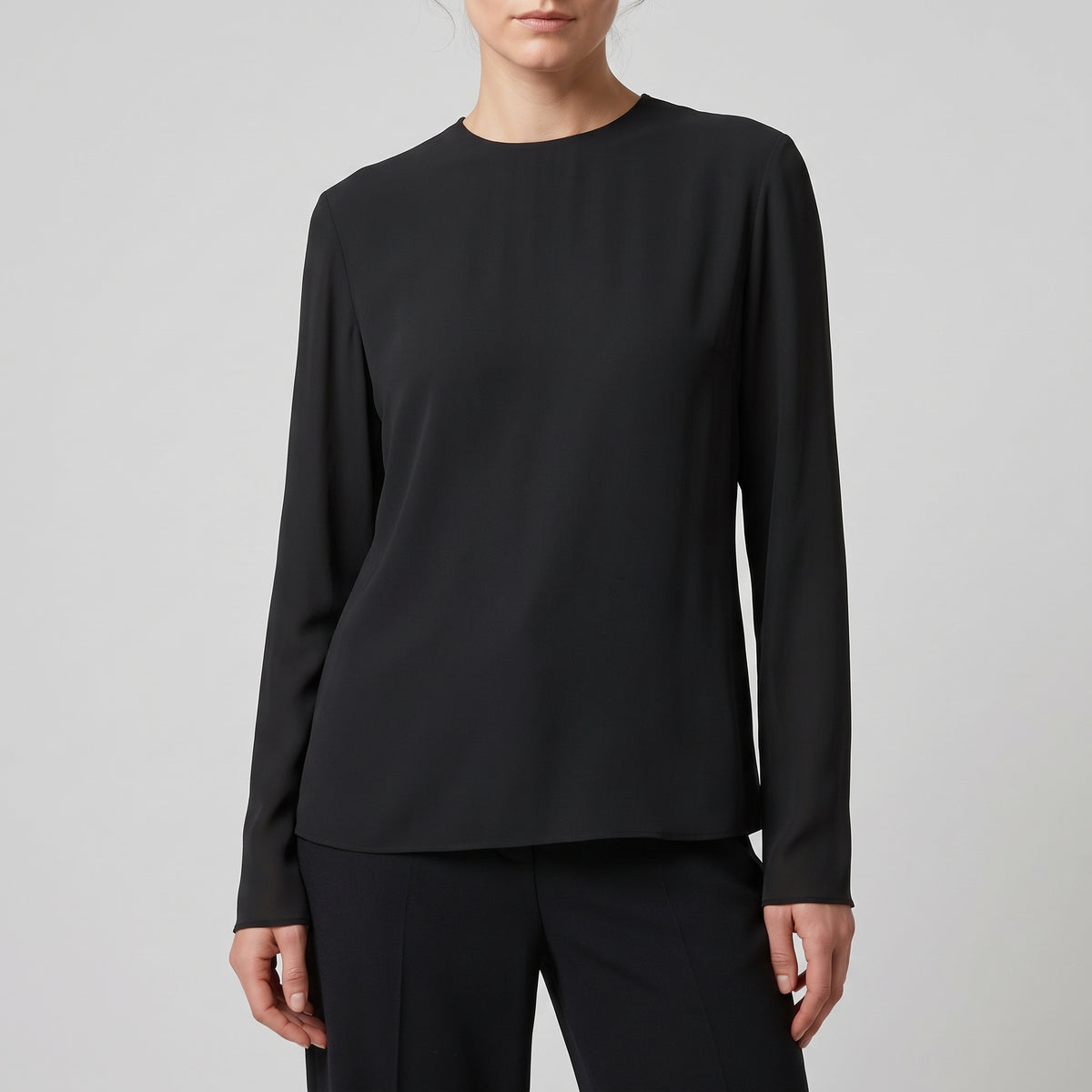ALBERTA FERRETTI Minimalist Black Long Sleeve Top - view 2