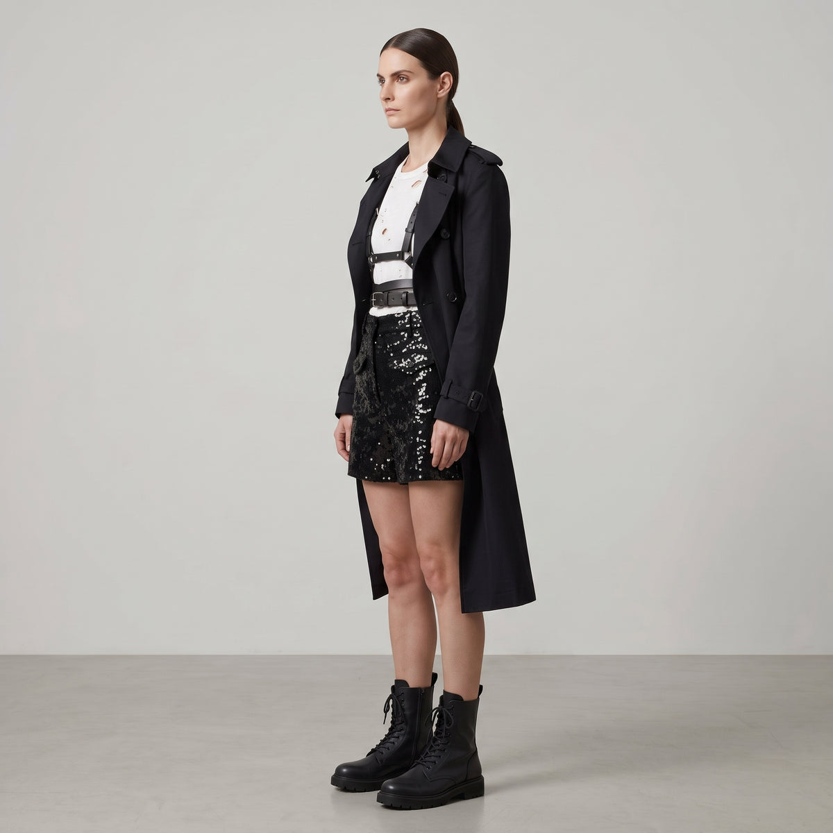 JUNYA WATANABE Black Sequined Tailored Shorts - view 4