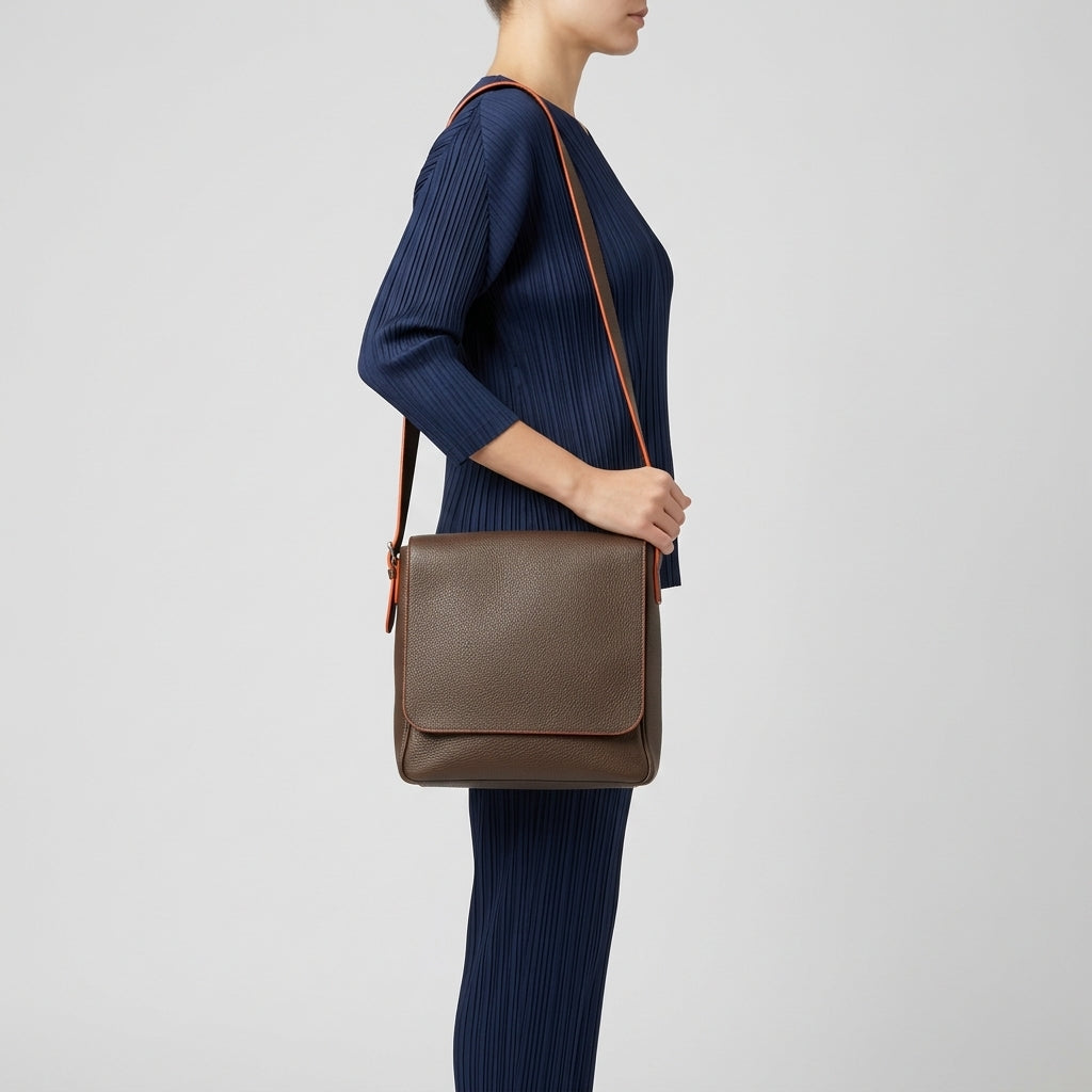 Brown Leather Messenger Bag