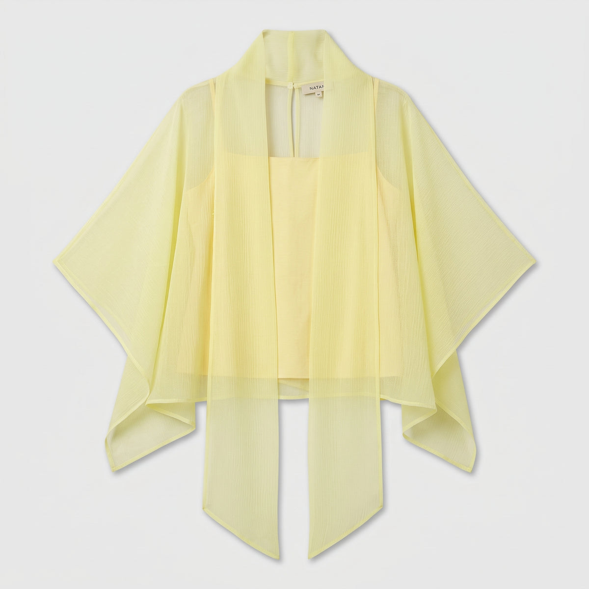 Sheer Lemon Layered Overlay Top