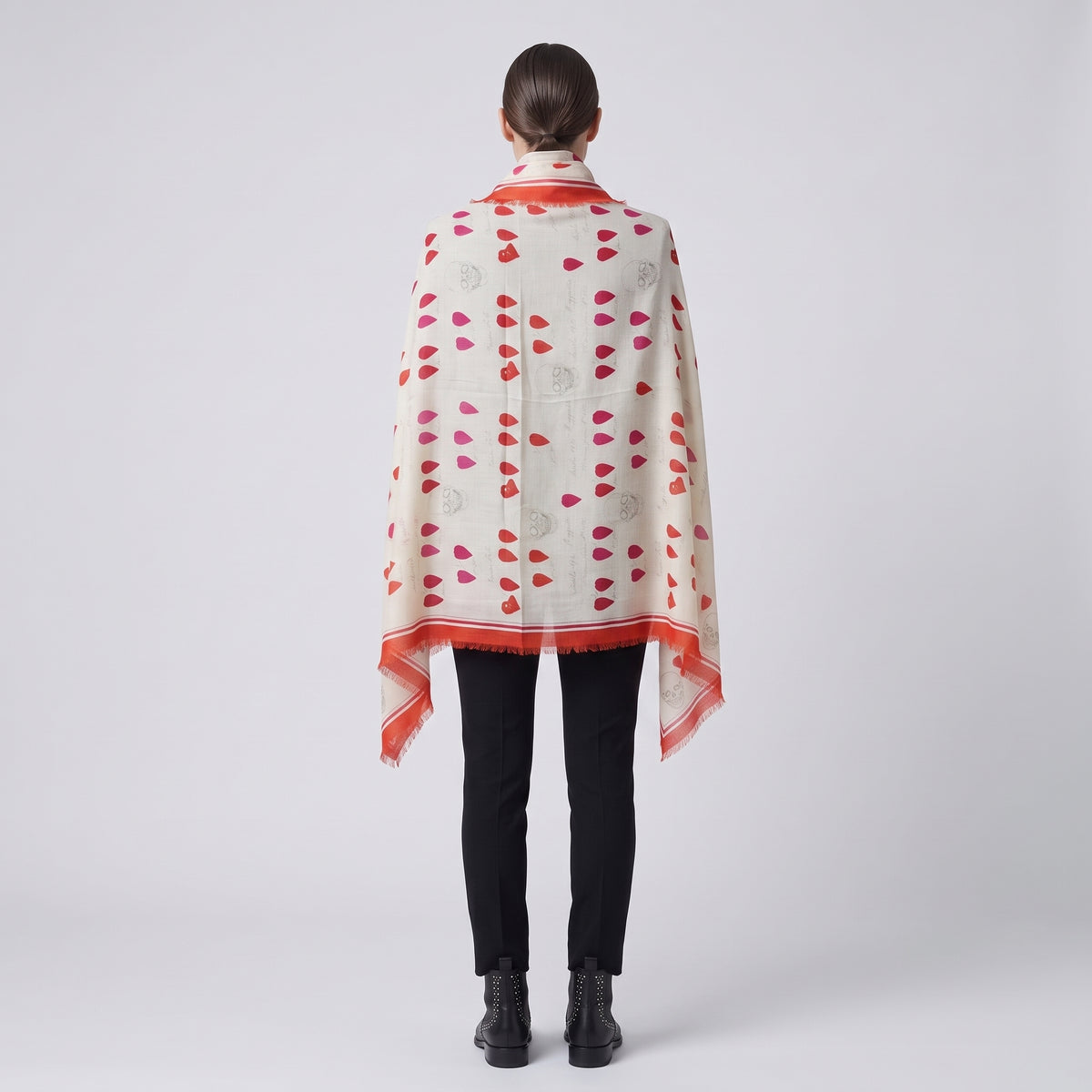 ALEXANDER MCQUEEN Heart Skull Print Scarf - view 5