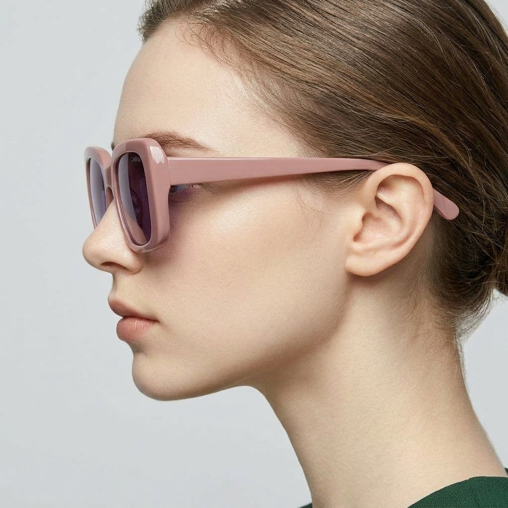 Retro Pink Square Sunglasses