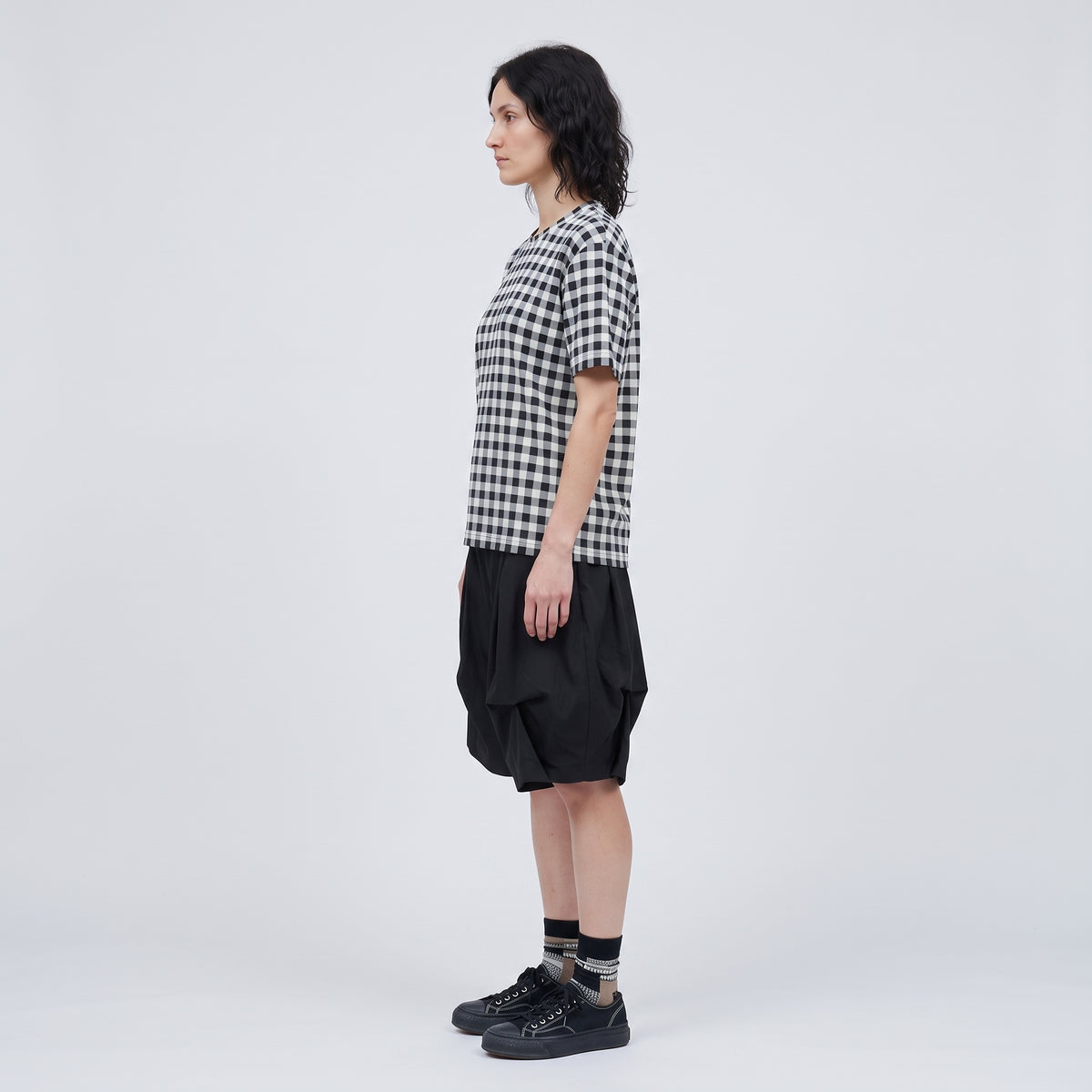 COMME DES GARCONS Monochrome Gingham Crewneck Tee - view 4