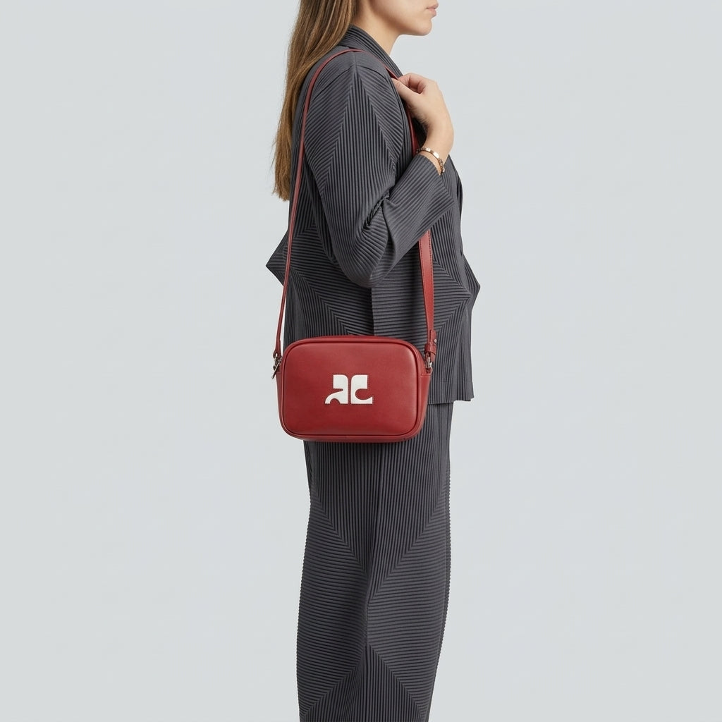 Burgundy Leather Crossbody Bag