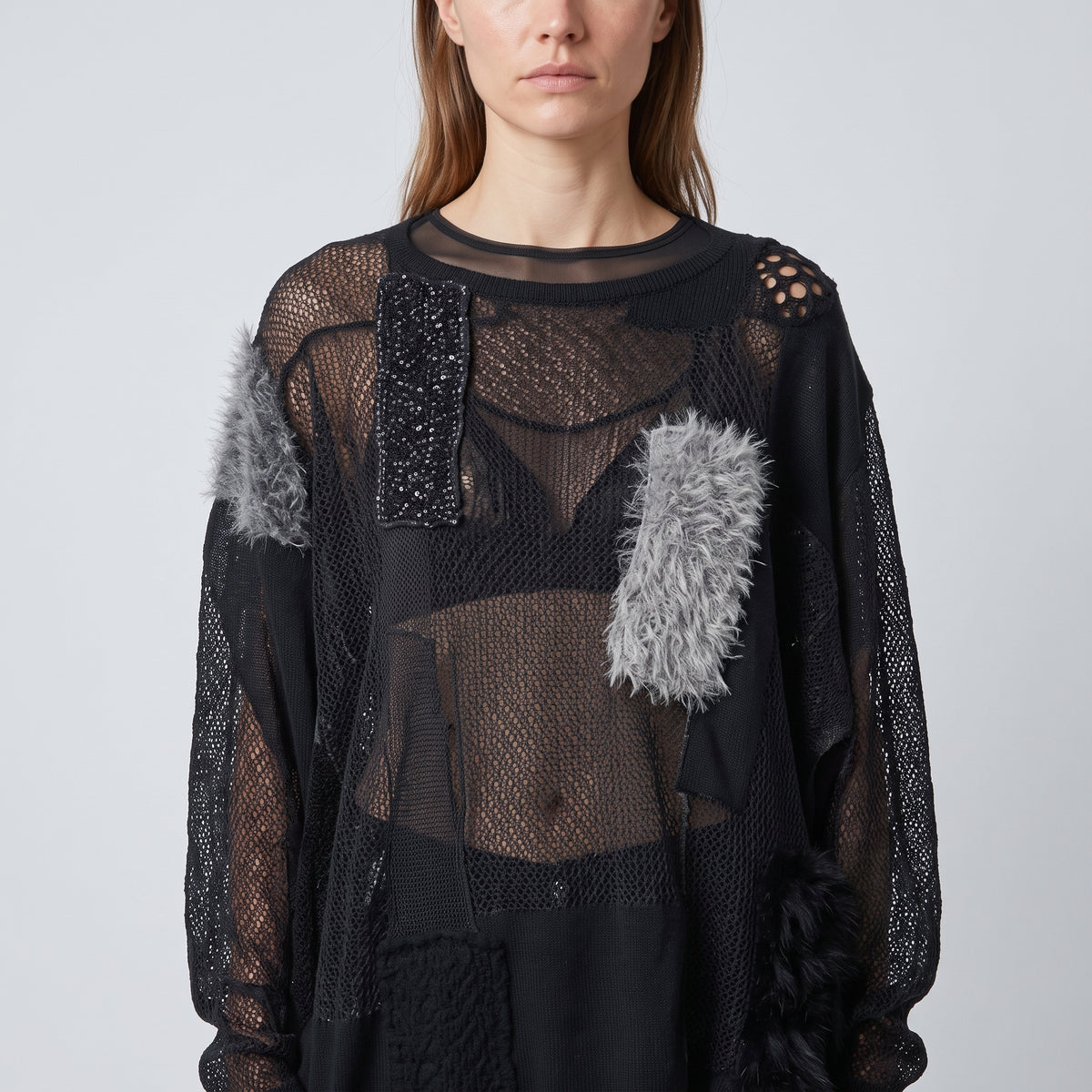 Deconstructed Patchwork Knit Top