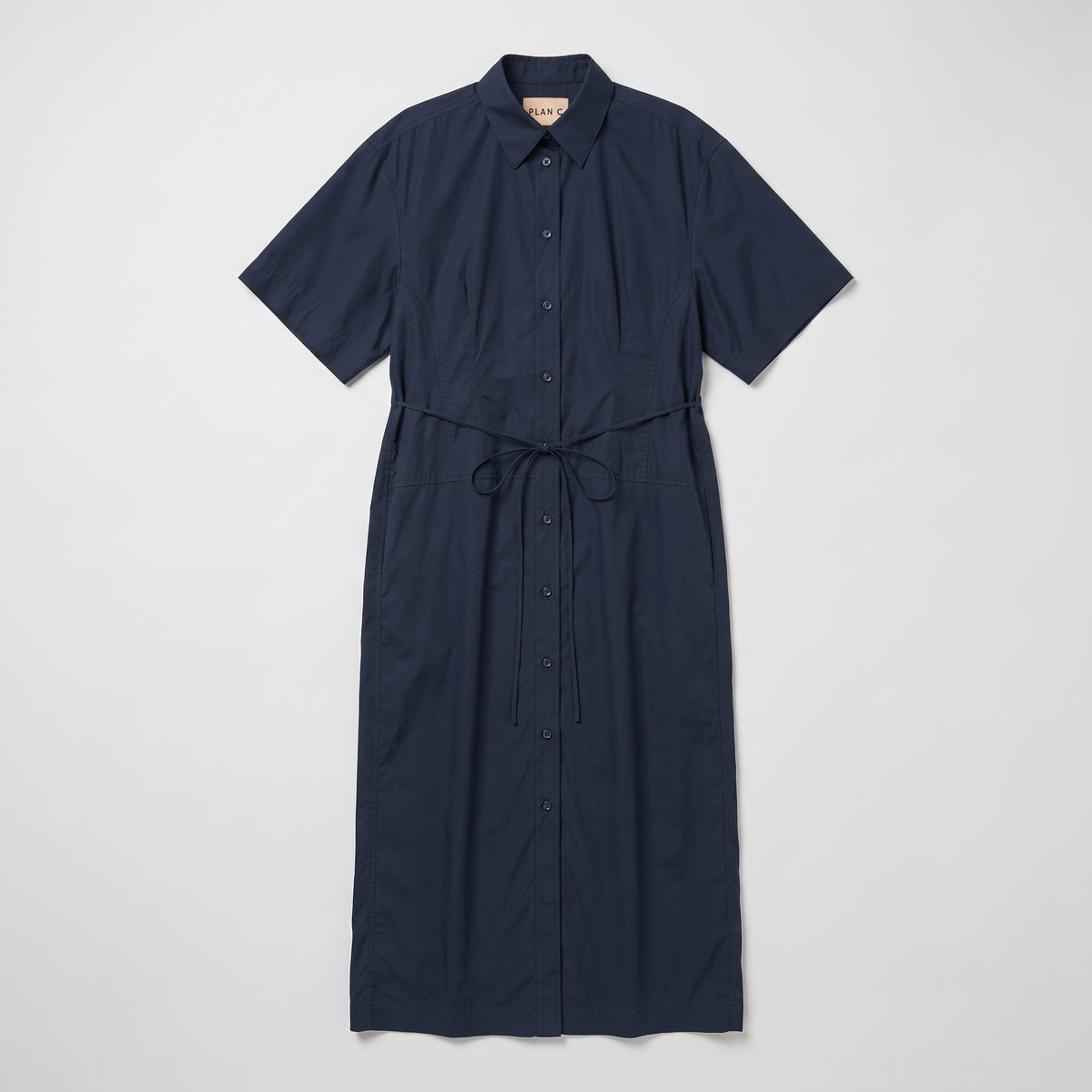 Belted Cotton Midi Shirt Dress