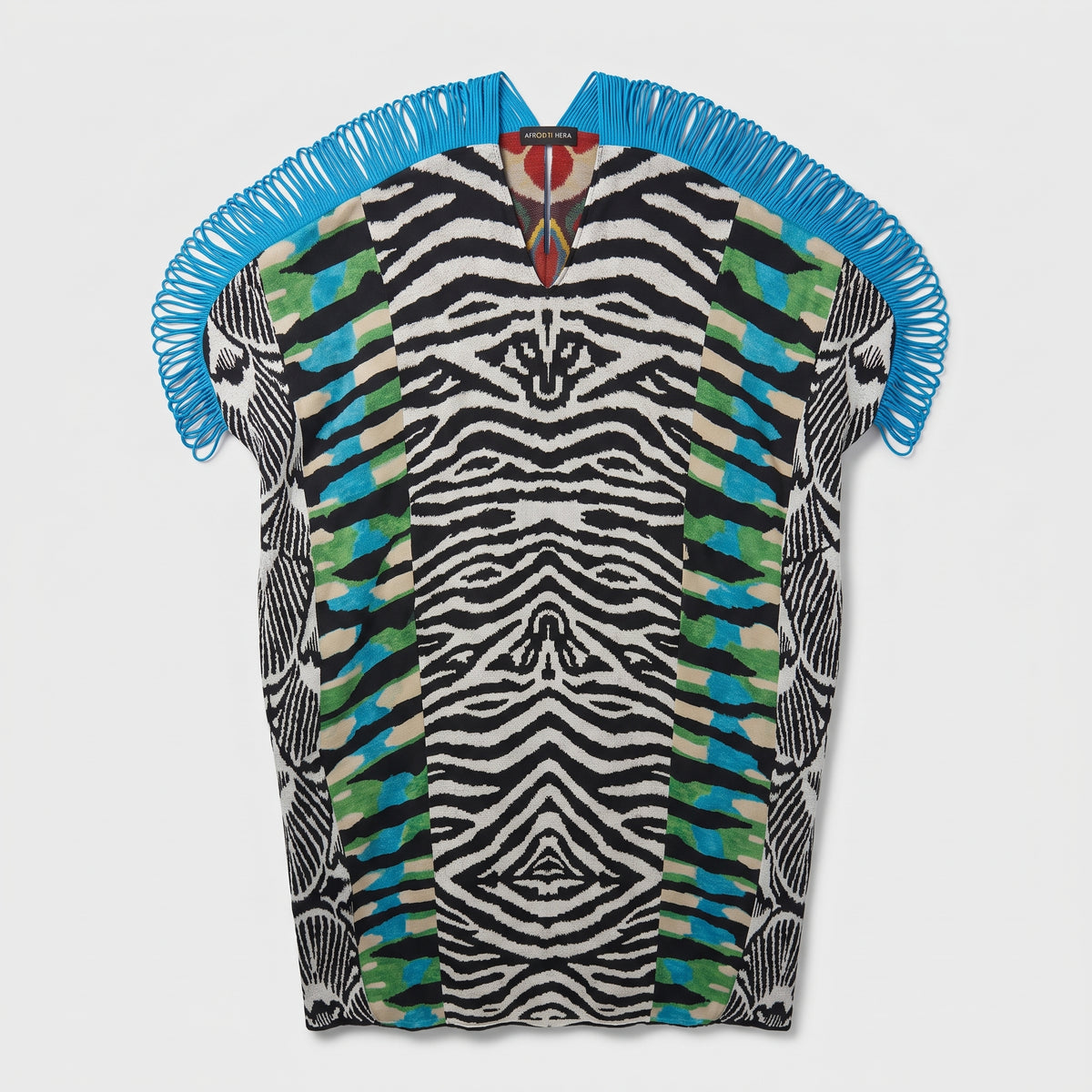 AFRODITI HERA Multicolor Zebra Print Kaftan Dress