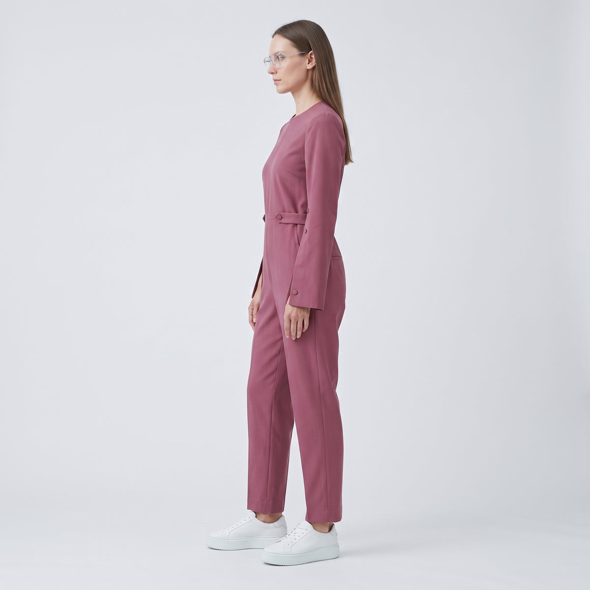 HYKE Elegant Long Sleeve Tailored Jumpsuit - view 4