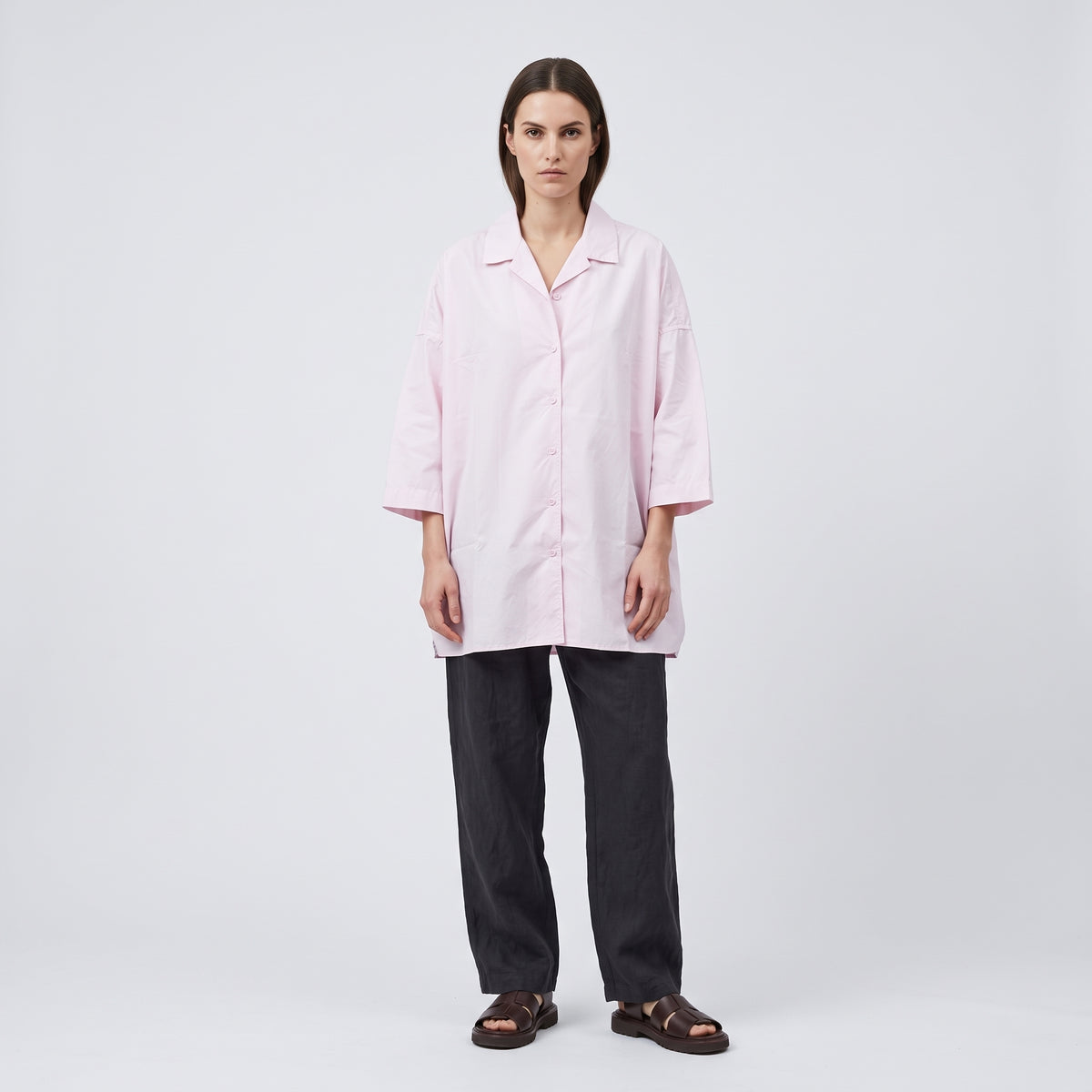 CASEY CASEY Relaxed Light Pink Cotton Shirt - view 3