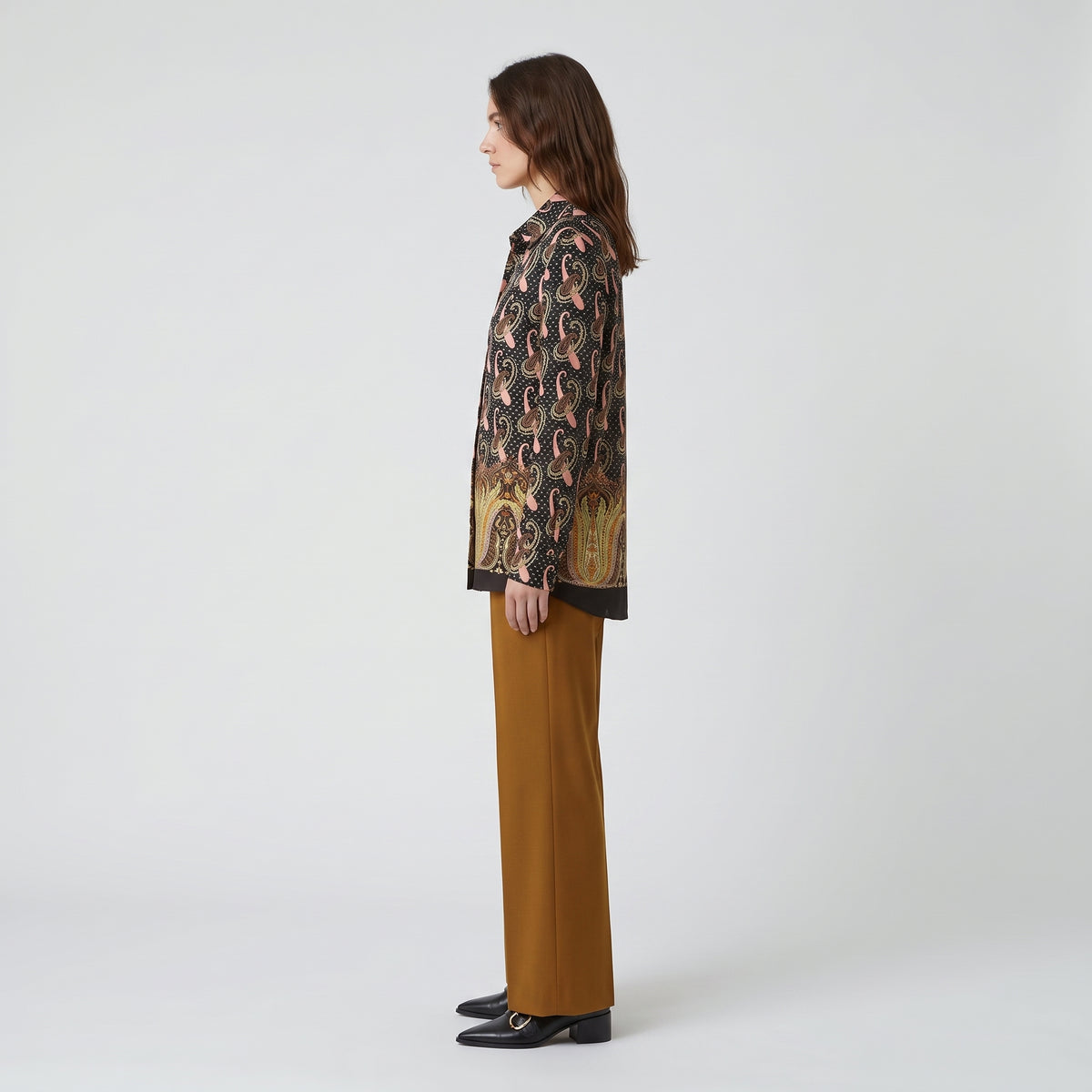 ETRO Black Paisley Printed Silk Shirt - view 4