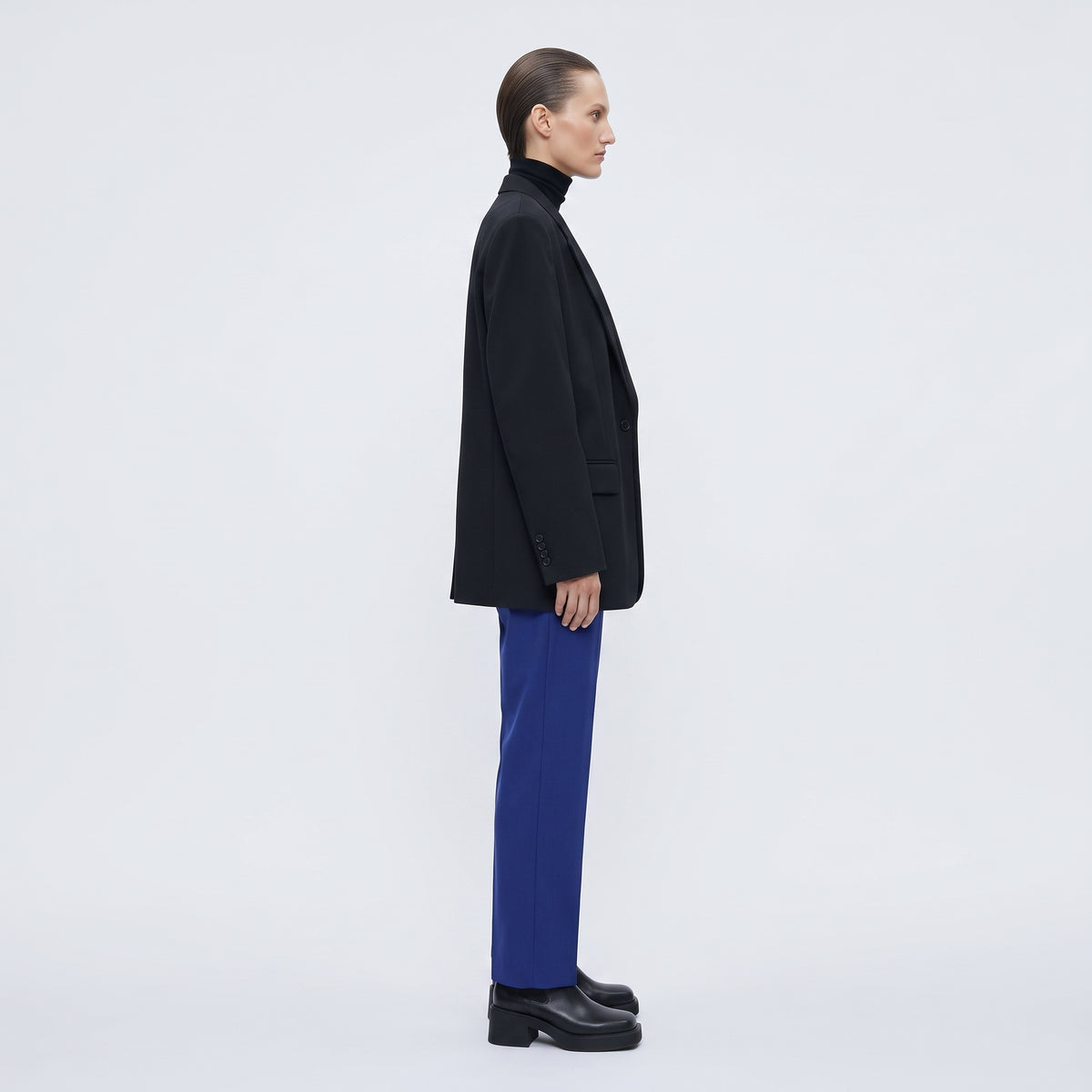 BALENCIAGA High-Waist Royal Blue Trousers - view 4