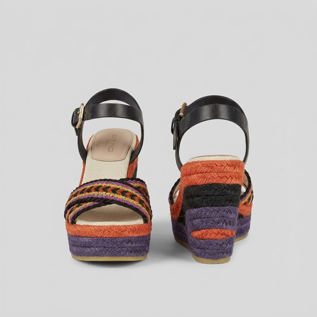 Braided Platform Wedge Sandals