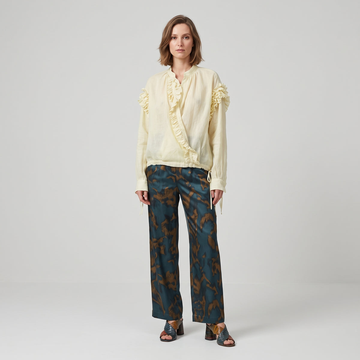 DRIES VAN NOTEN Ivory Ruffled Wrap Blouse - view 3
