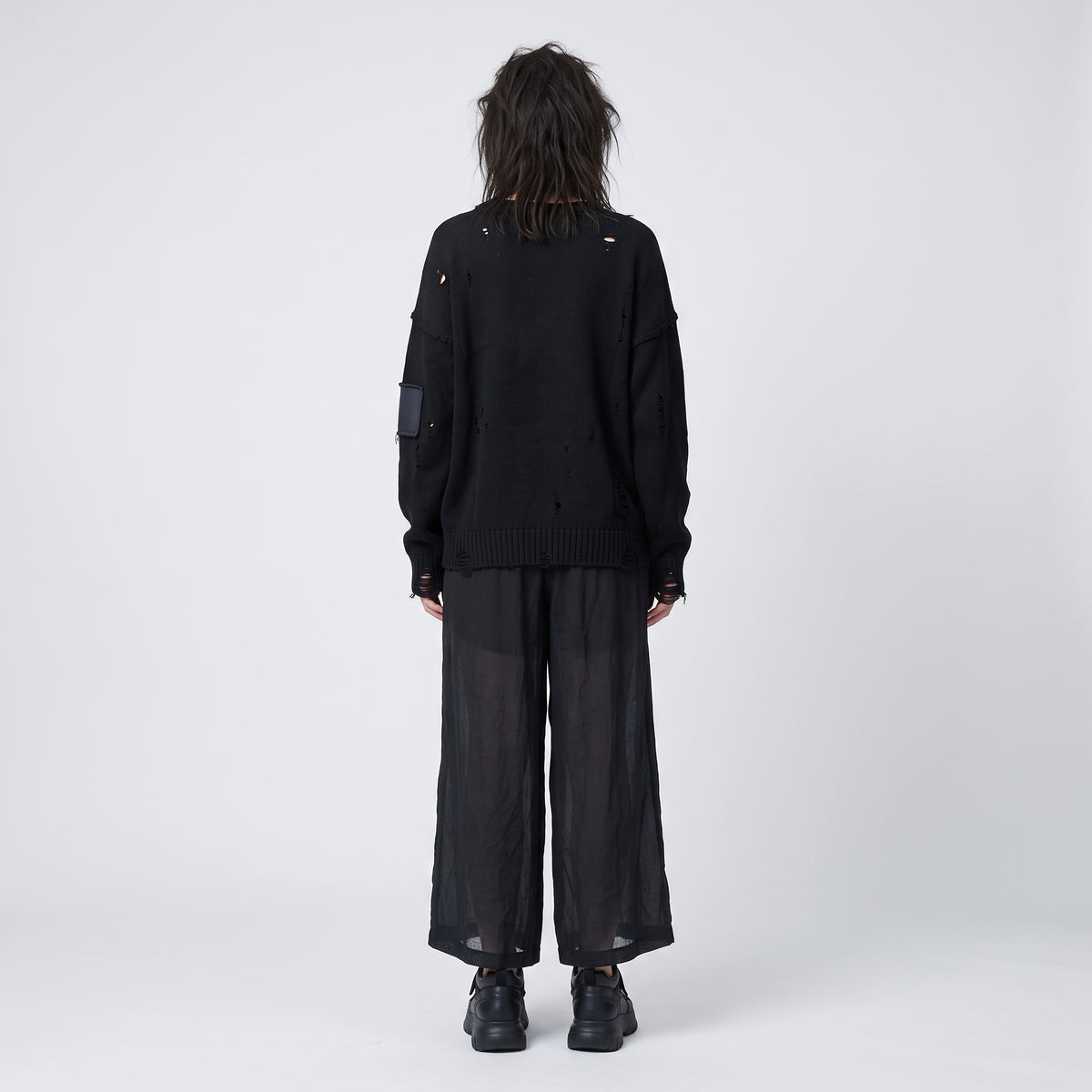 CDG CDG Wide-Leg Elastic Waist Trousers - view 5