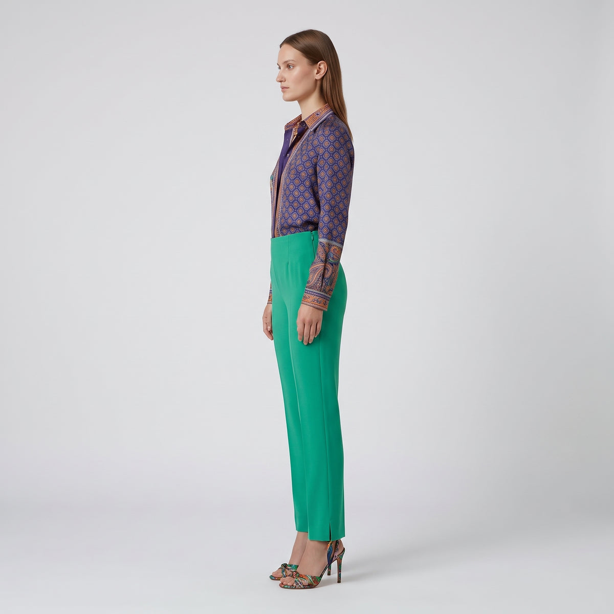 Tailored Green Crease Trousers