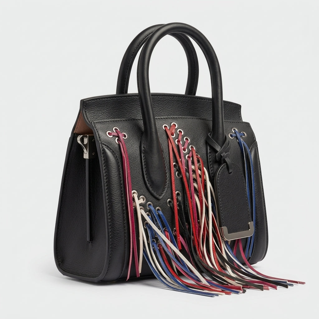 ALEXANDER MCQUEEN Laced Fringe Leather Handbag - view 2