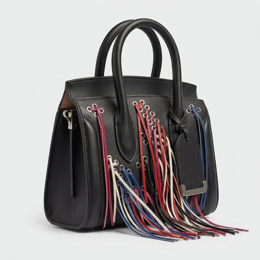 ALEXANDER MCQUEEN Laced Fringe Leather Handbag - view 2