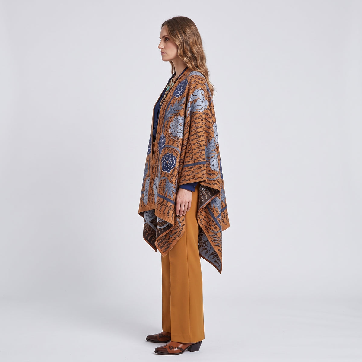 ETRO Floral Jacquard Knit Cape - view 4