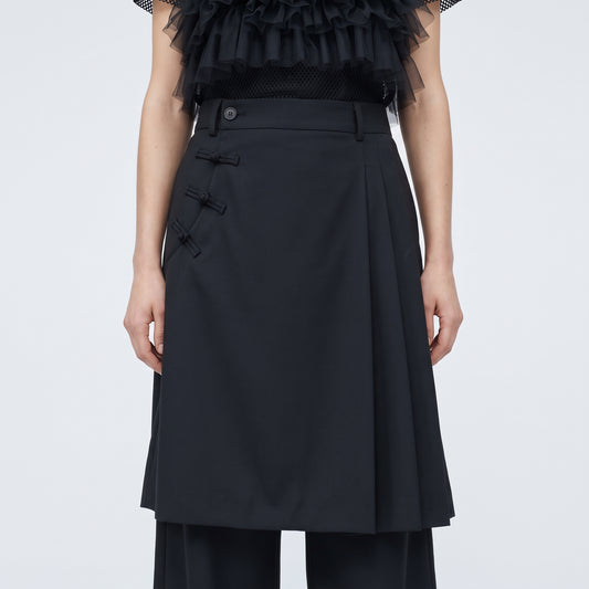 Asymmetric Skirt Overlay Trousers