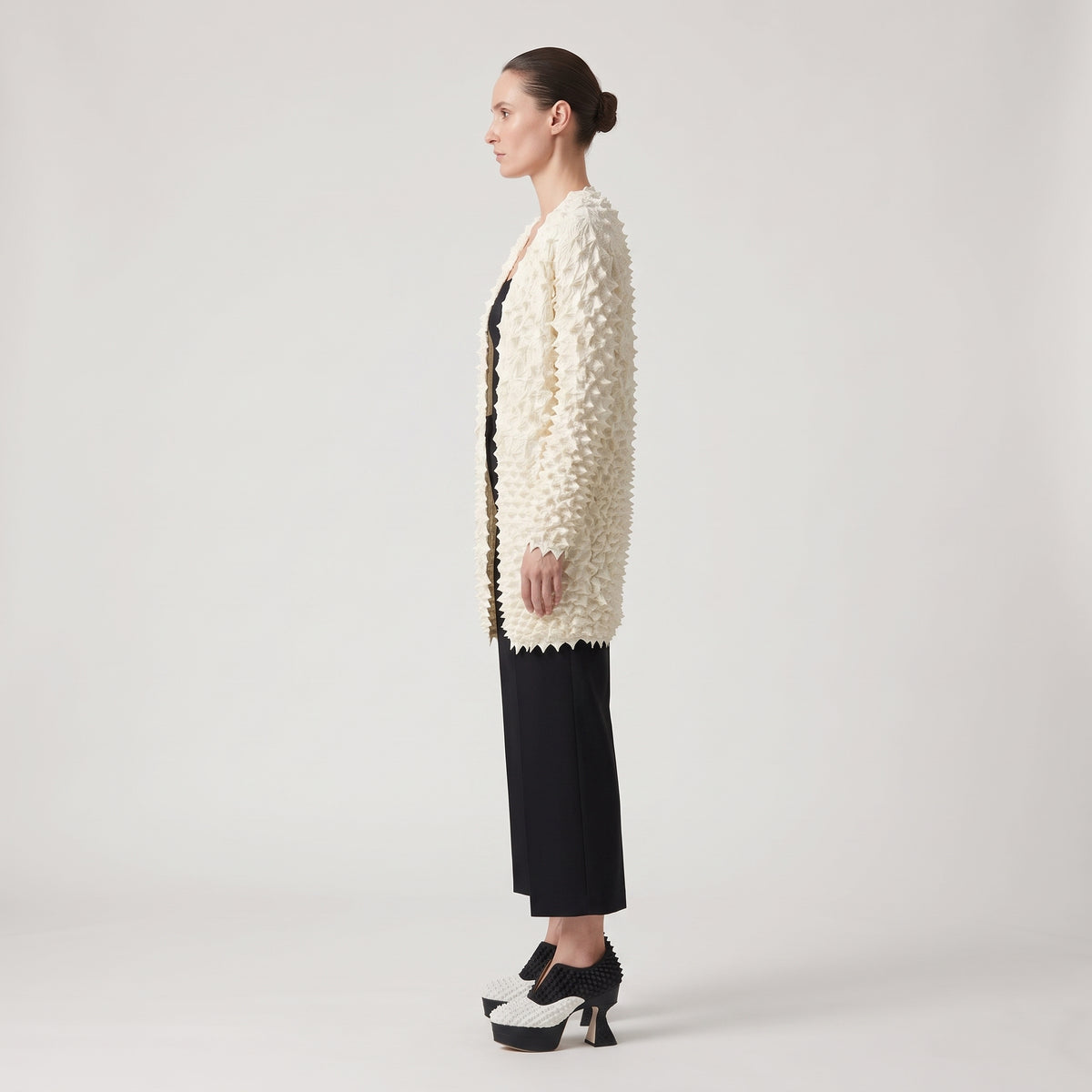 BUNZABURO Textured Shibori Open Front Cardigan - view 4