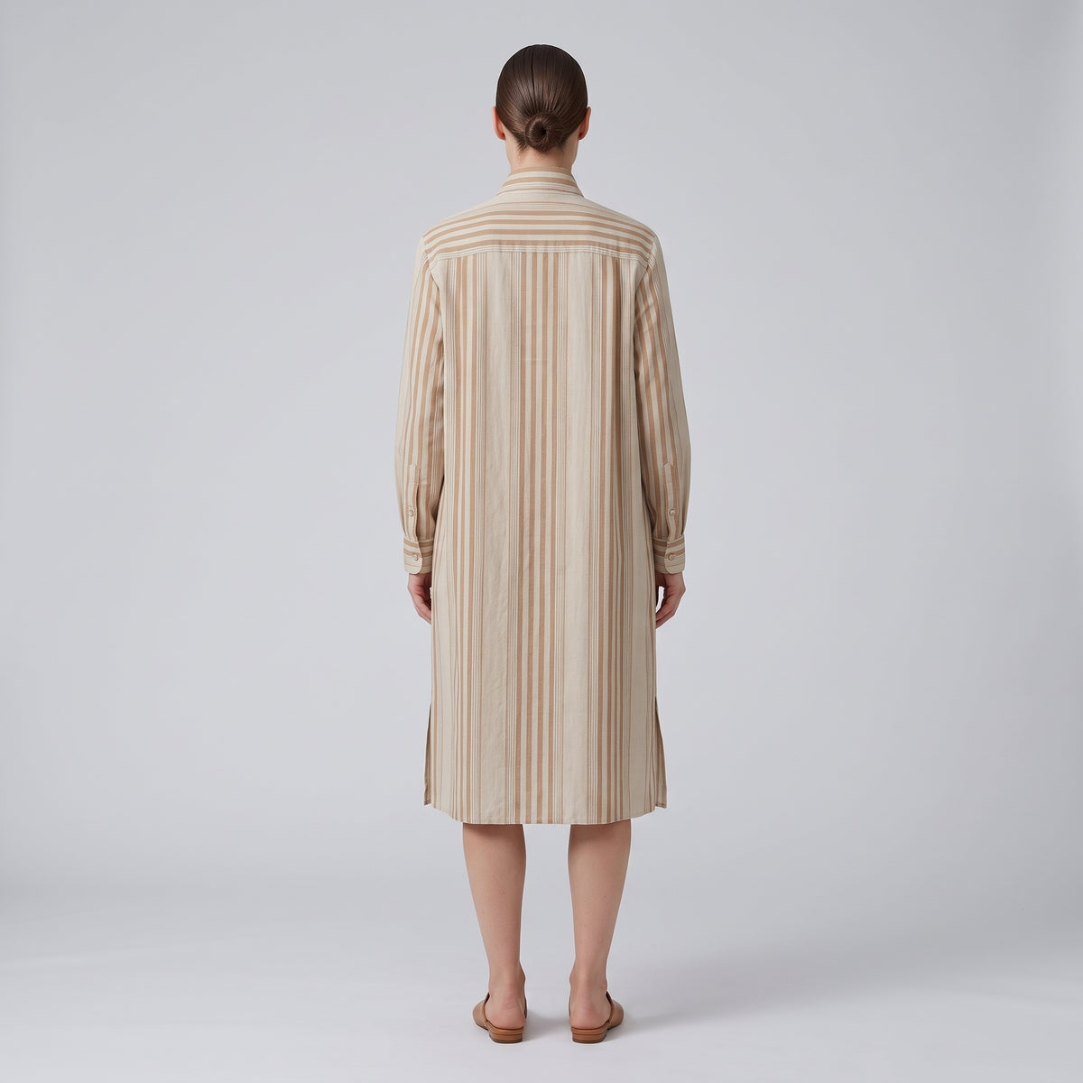 ALBERTA FERRETTI Striped Bow-Neck Shirt Dress - view 5