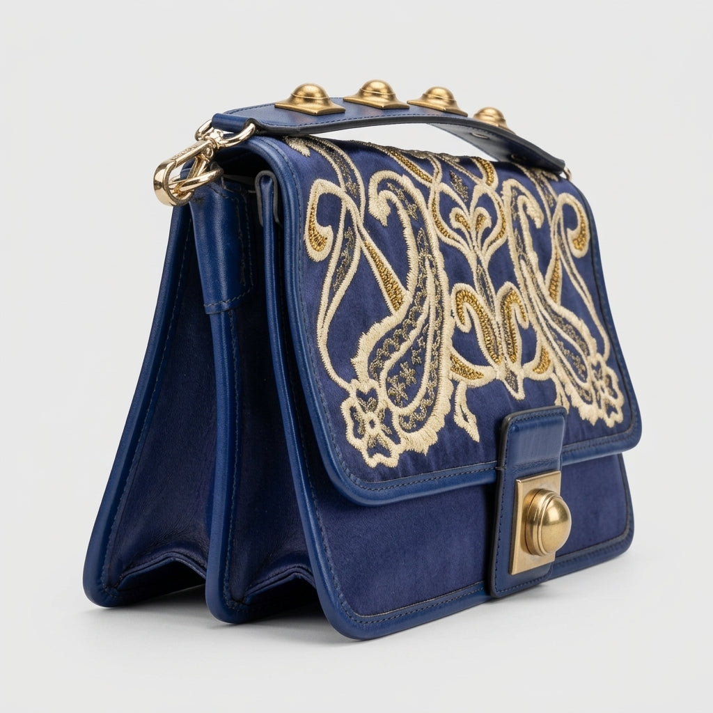 ETRO Embroidered Paisley Velvet Shoulder Bag - view 2