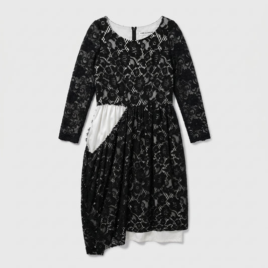 COMME DES GARCONS Asymmetric Lace Contrast Dress