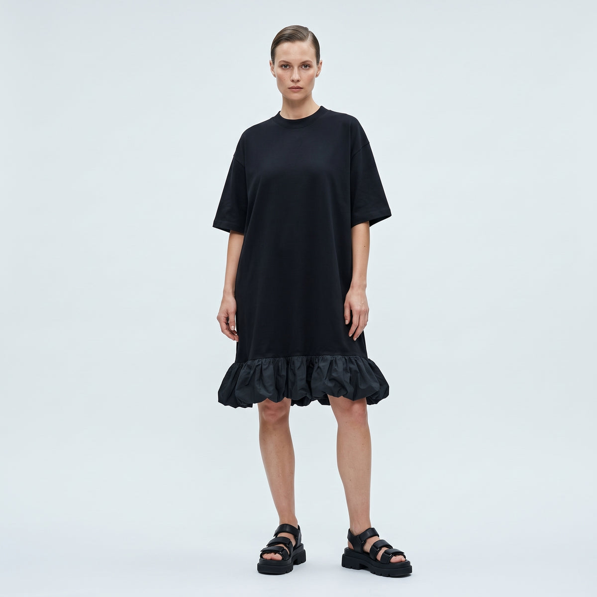 Ruffle Hem T-Shirt Dress
