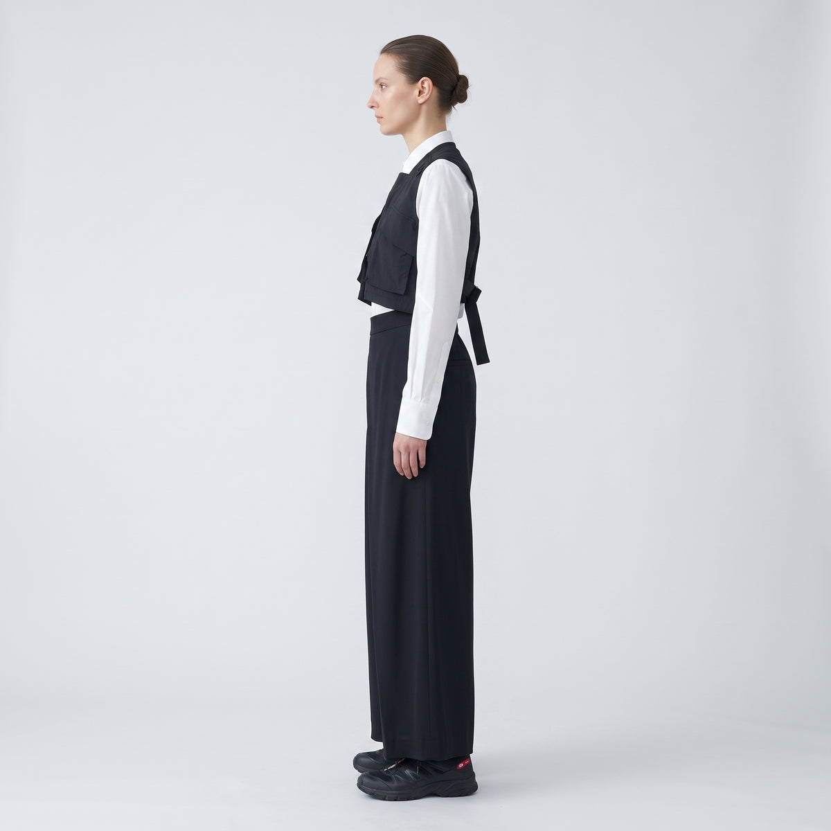 Asymmetric Wrap Wide Leg Trousers