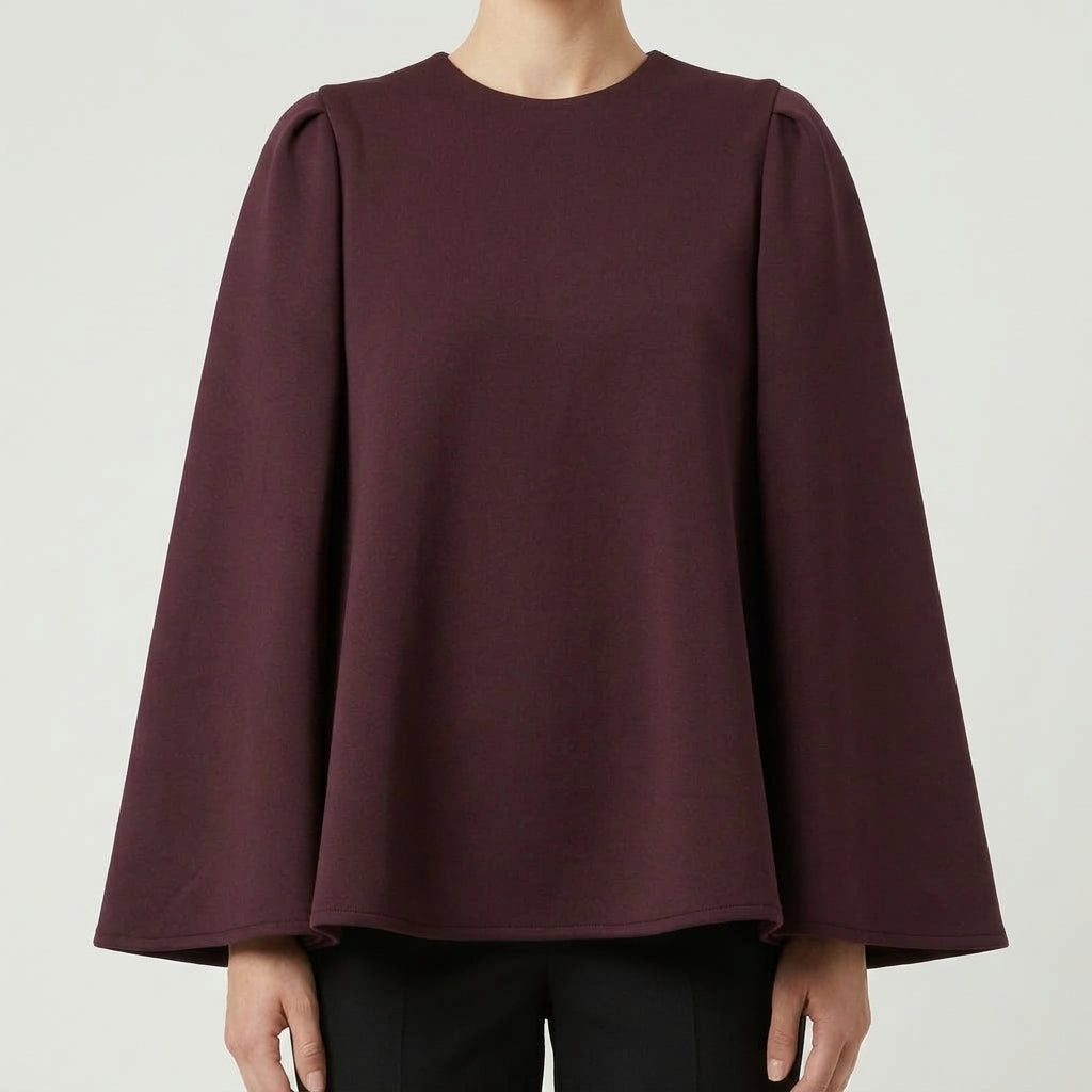 NATAN Burgundy Flared Sleeve Blouse - view 5