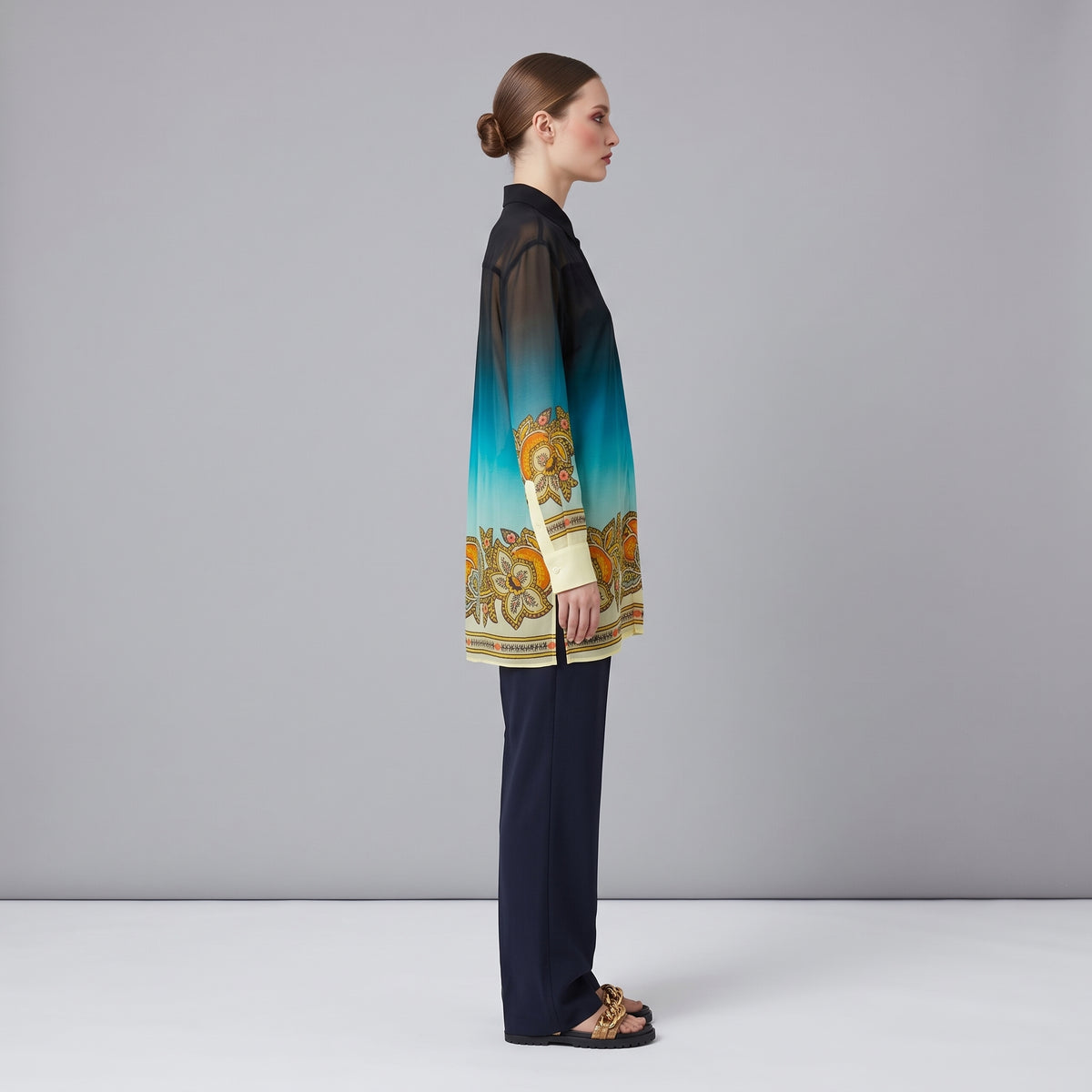 ETRO Sheer Ombre Paisley Silk Shirt - view 4