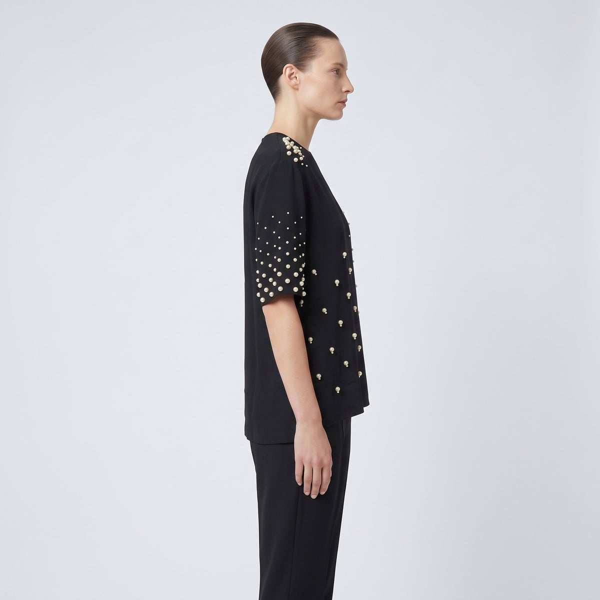STELLA MCCARTNEY Asymmetric Pearl Embellished Top - view 4