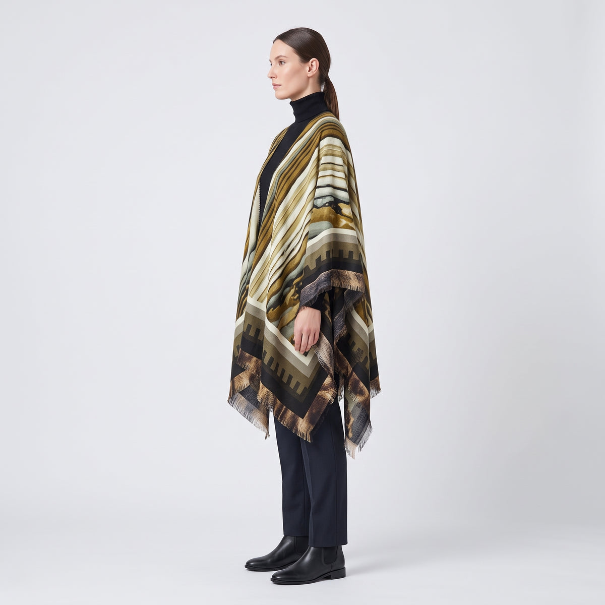 MAISON PASSAGE Waves Printed Fringed Kimono - view 4