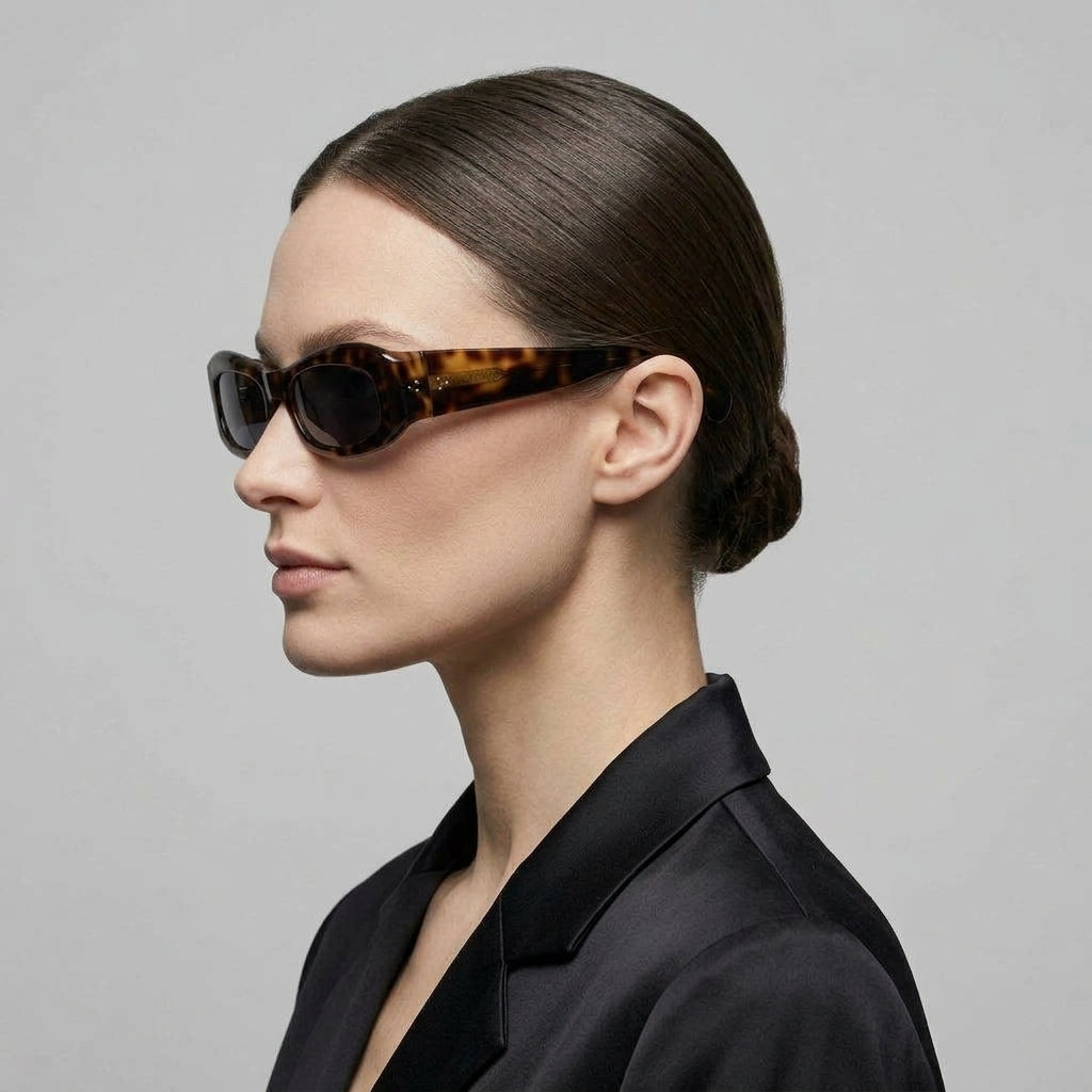 Tortoiseshell Rectangular Frame Sunglasses