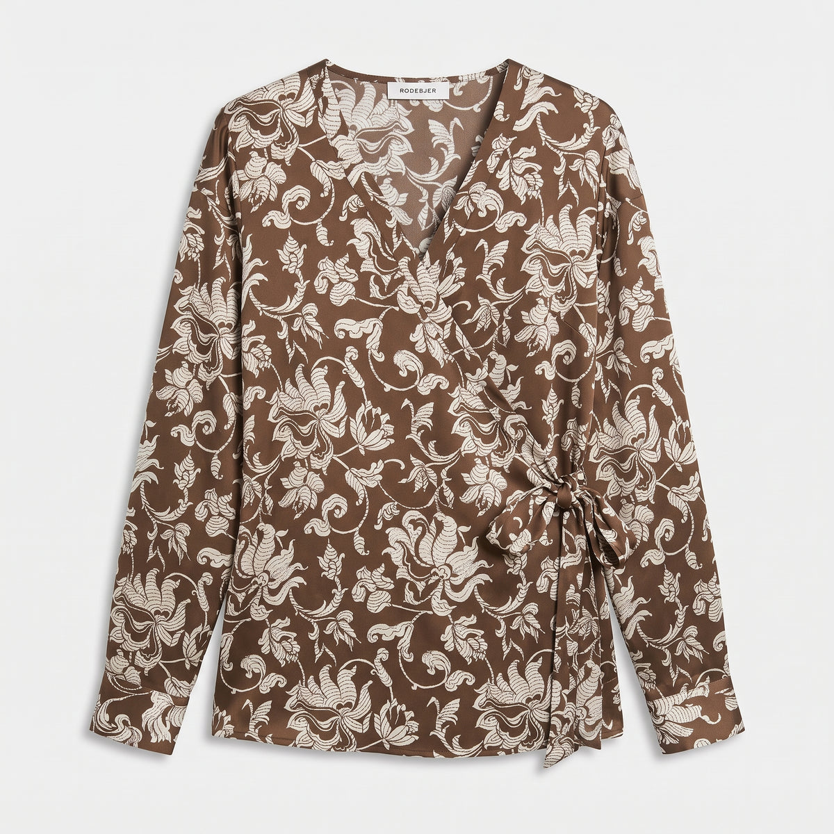French Lily Floral Wrap Blouse
