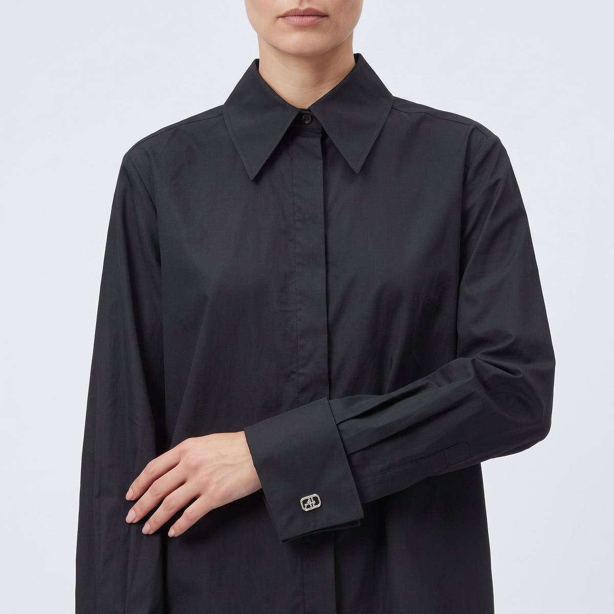 ALBERTA FERRETTI Classic Black Poplin Shirt - view 2