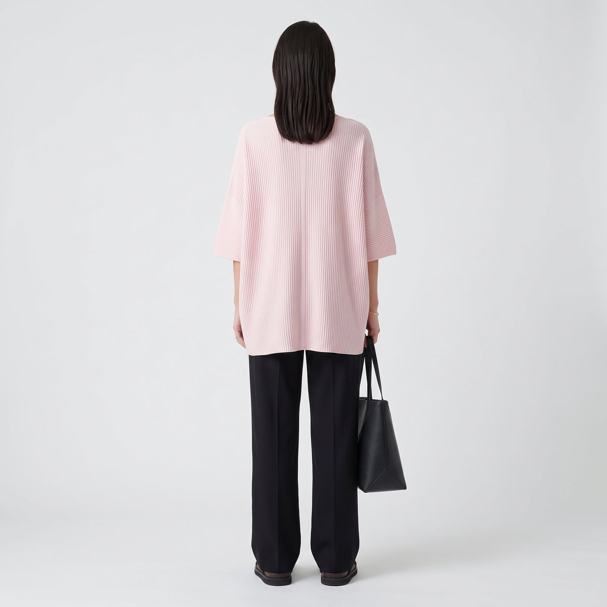 ESKANDAR Oversized Ribbed Knit Top - view 5