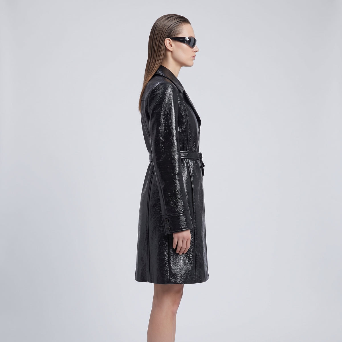 COURREGES High-Gloss Belted Vinyl Coat - view 4