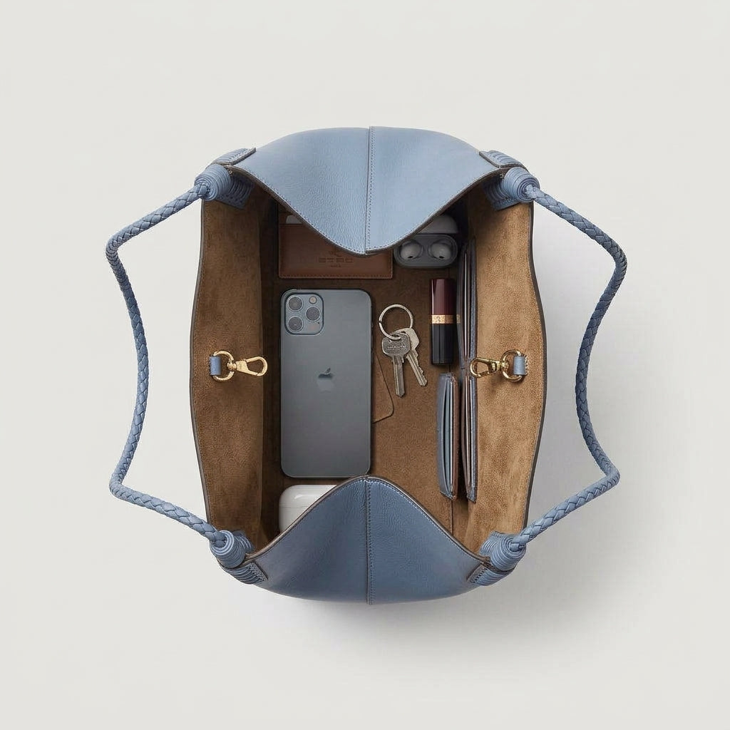 Embossed Pegasus Leather Shoulder Bag