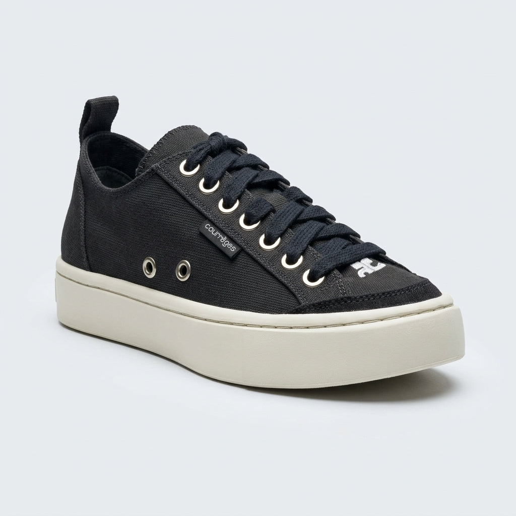 Black Canvas Platform Sneakers