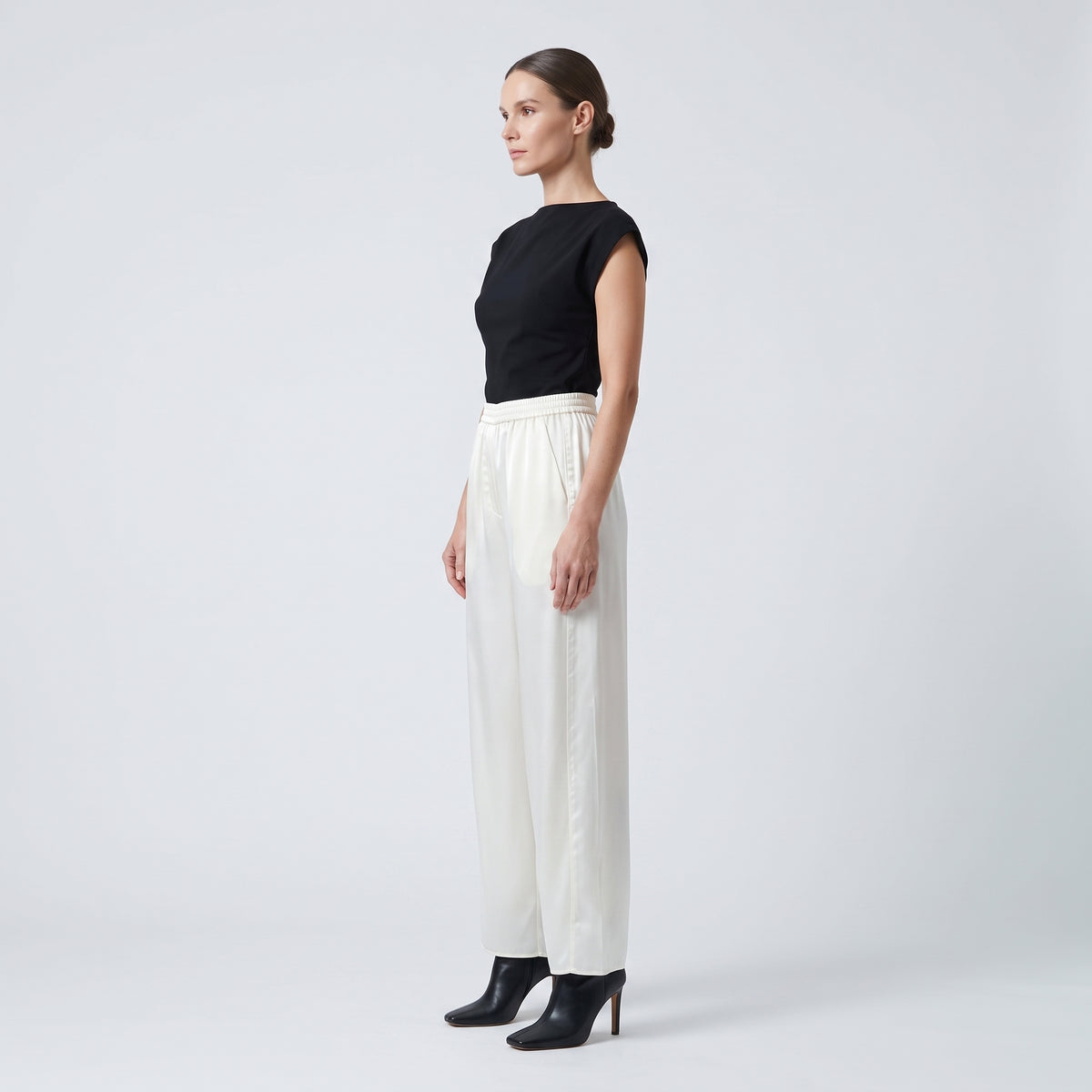 Elegant White Wide-Leg Trousers