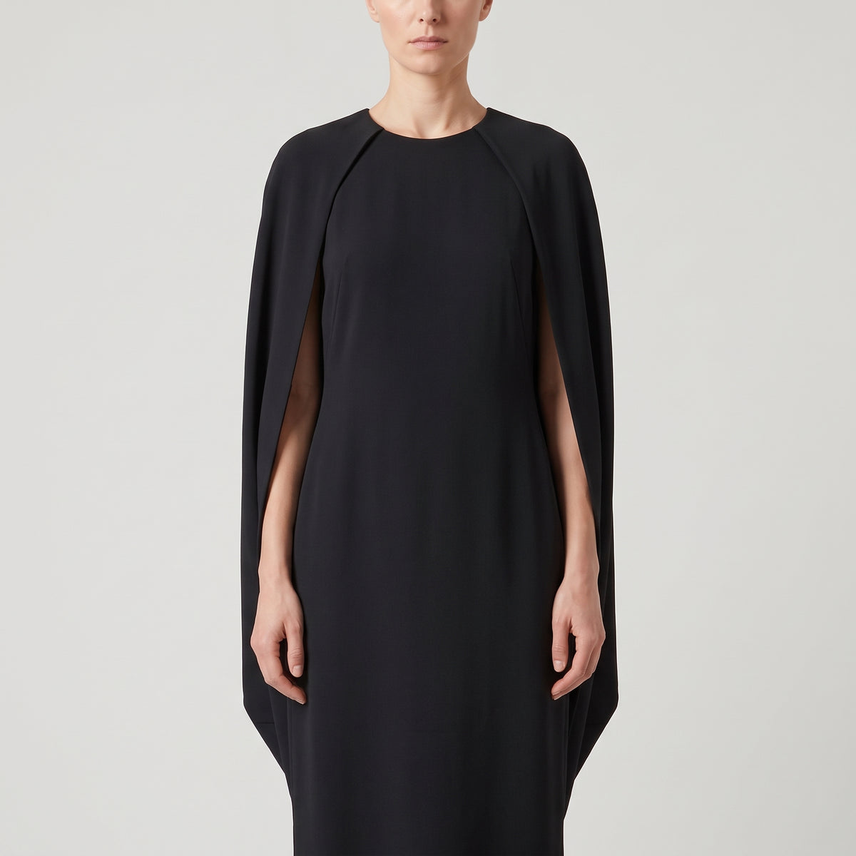 ALBERTA FERRETTI Elegant Black Cape Shift Dress - view 2
