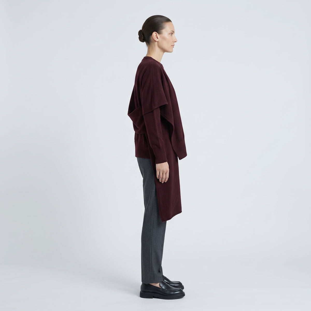 NATAN Asymmetric Draped Wool Cashmere Sweater - view 3