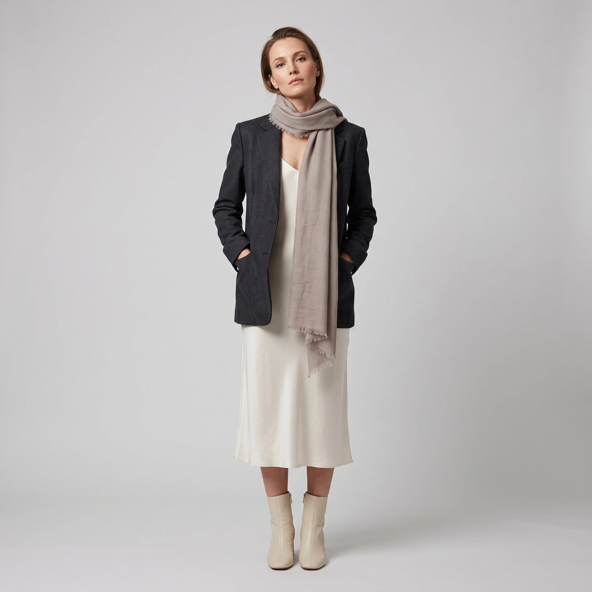 AMA PURE Luxurious Soft Fringed Square Scarf - view 2