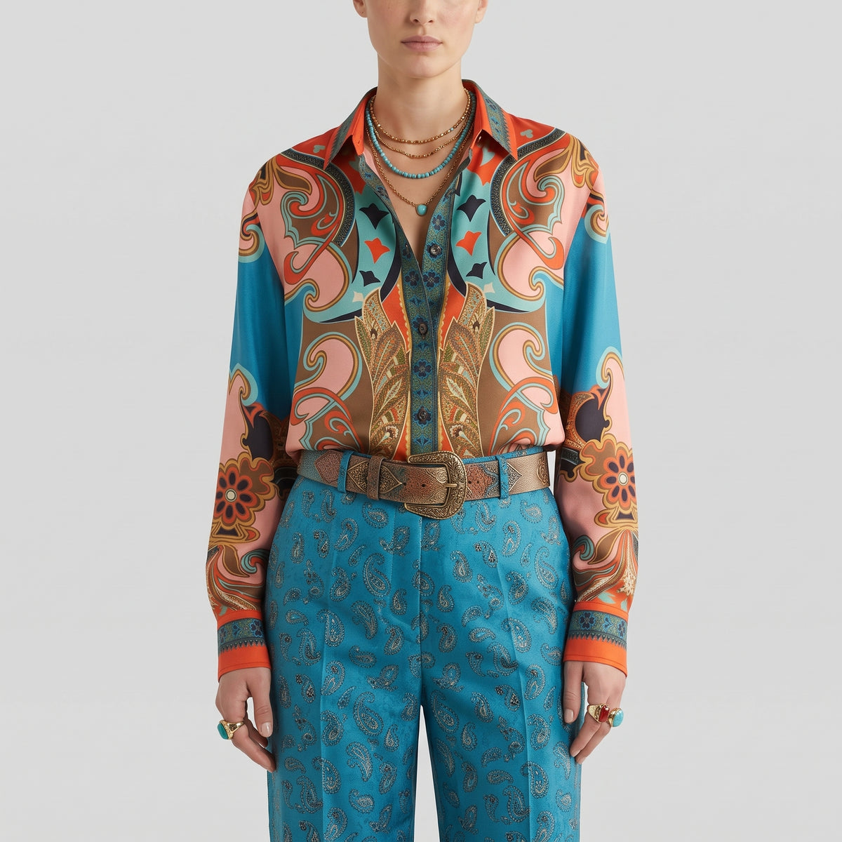 ETRO Vibrant Paisley Print Silk Shirt - view 3